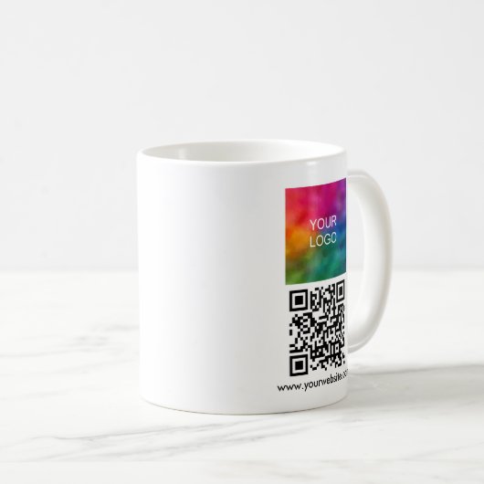 Mug Upload Logo Sleek Template Scannable QR Code (Devant droit)