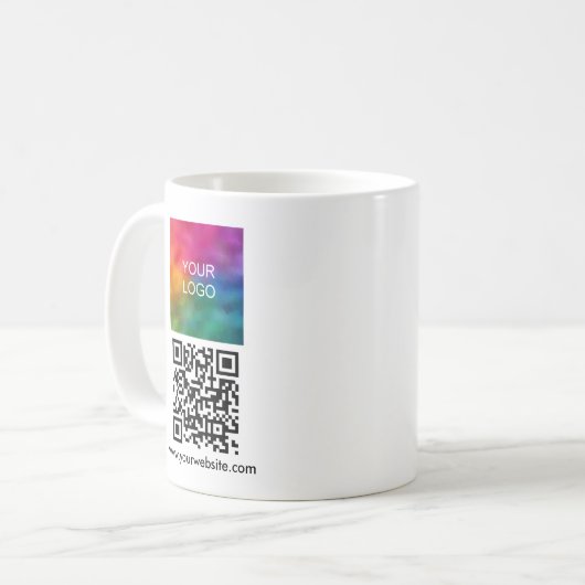 Mug Upload Logo Sleek Template Scannable QR Code (Devant gauche)