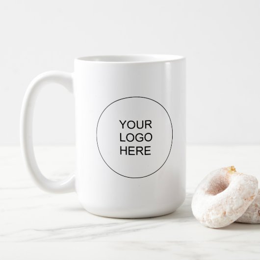Mug Upload Your Company Logo Elegant Modern Simple (Avec donut)