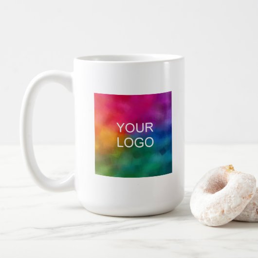 Mug Upload Your Logo Here Elegant Modern Promotional (Avec donut)