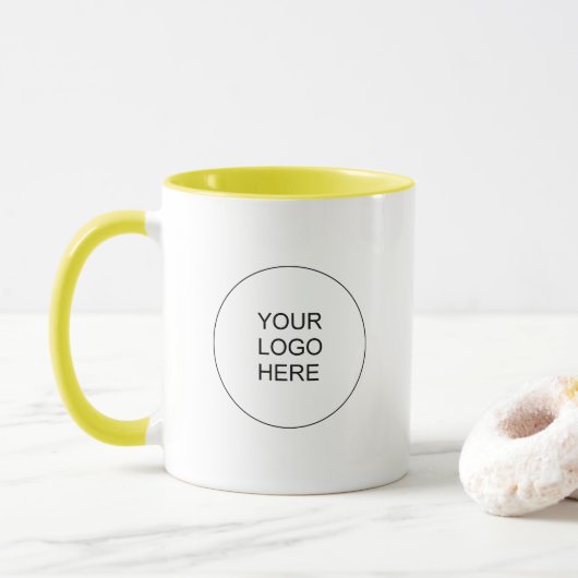 Mug Upload Your Own Logo Elegant Modern Promotional (Avec donut)