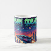 Mug Urban Cosmos Graffiti Spaceship Futuristic Neon (Centre)