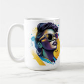 Mug Urban Diva - Bold Portrait vectoriel de Rétro Glam (Gauche)