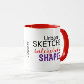 Mug Urban Sketcher Interpréter les formes ! (Devant droit)