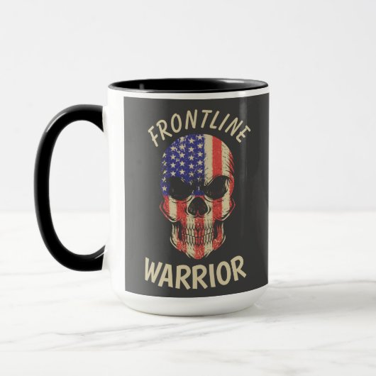 Mug Urban Warrior America Skull Frontline Warrior (Gauche)