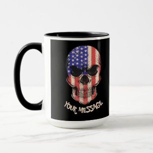 Mug Urban Warrior American Skull Votre texto Message