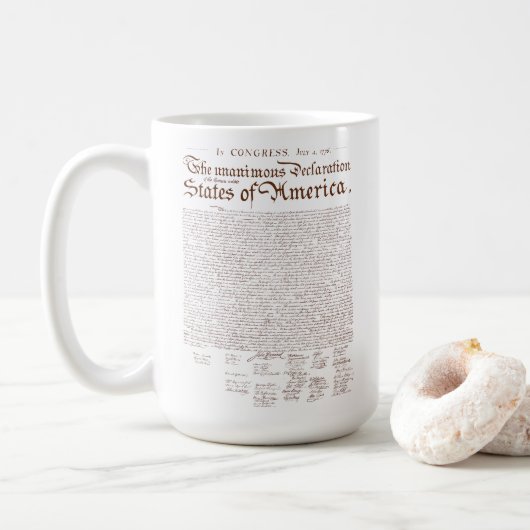 Mug US Declaration of Independence (Avec donut)