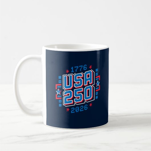 Mug USA 250 - 1776 à 2026 Pixel Art (Gauche)