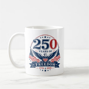Mug USA 250 ans de liberté - Design patriotique d'aigl