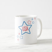Mug Usa Americana Fourth Of July Shooting Stars (Devant droit)