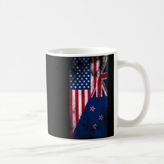 Mug Usa & New Zealand Flags - Us Of America Kiwi, (Droite)