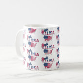 Mug USA Carte Drapeau Parti politique démocrate Donkey (Devant gauche)