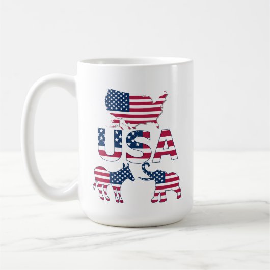 Mug USA Carte du drapeau Élections politiques de l'élé (Gauche)
