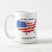 Mug USA Drapeau Dieu bénisse l'Amérique (Gauche)