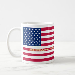 Mug USA Drapeau Patriotique Amérique Nom personnalisé 