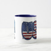 Mug USA Flag Graffity Personalized Text (Centre)