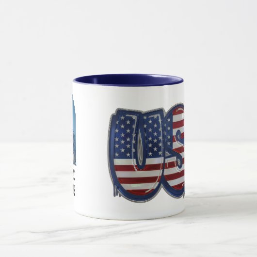 Mug USA Flag Graffity Personalized Text (Centre)