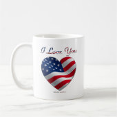 Mug USA Flag Heart Je t'aime (Gauche)