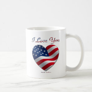 Mug USA Flag Heart Je t'aime
