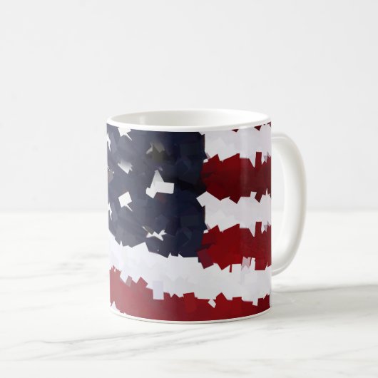 Mug USA Flag Paper Mache-Look  (Devant droit)