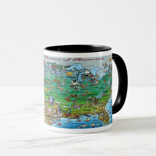 Mug USA Fun Map (Devant droit)
