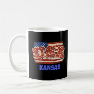 Mug Usa Kansas État Rétro Vintage Kansas Patriotique A