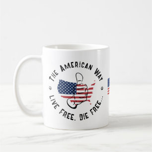 Mug USA L'American Way Pour Vivre Libre Et Mourir Grat