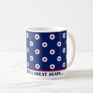 Mug USA patriotique Rouge Blanc Bleu étoiles SLOGAN