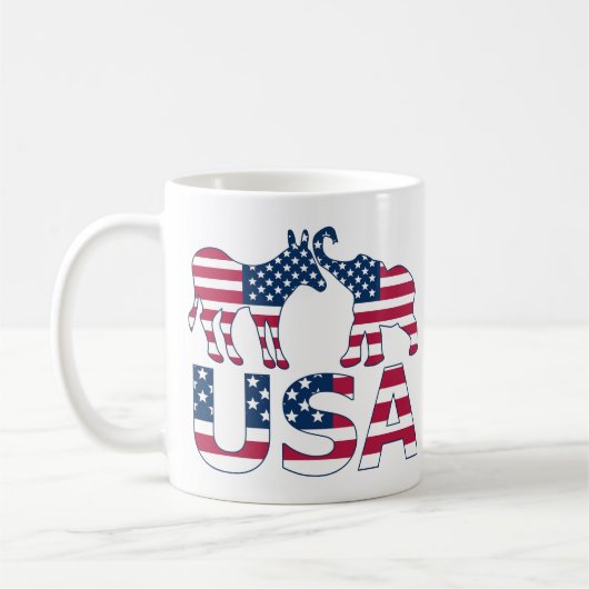 Mug USA Politique démocrate républicaine Donkey Elepha (Gauche)