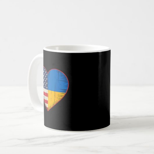 Mug Usa Ukraine Heart - Dual Citizenship (Devant gauche)