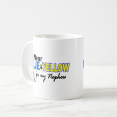 Mug Usage de syndrome de Down I bleu et jaune pour mon (Devant gauche)