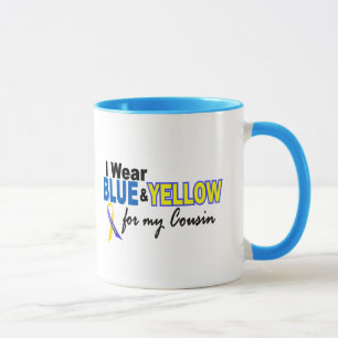 Mug Usage de syndrome de Down I bleu et jaune pour mon