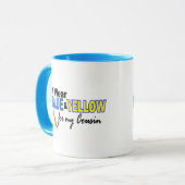 Mug Usage de syndrome de Down I bleu et jaune pour mon (Devant gauche)