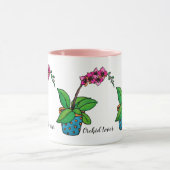 Mug Usine d'orchidée d'aquarelle dans le beau pot (Centre)