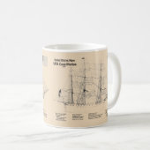Mug USS Constitution - Plans de conception de navire S (Devant droit)