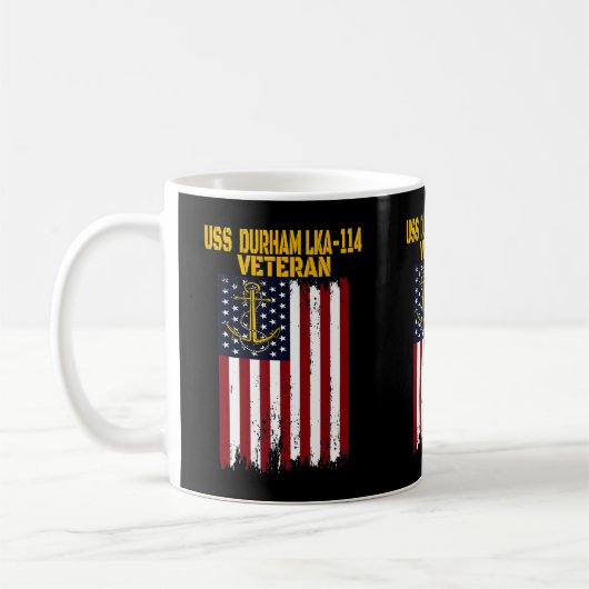 Mug USS Durham LKA-114 Amphibious Cargo Ship Vétérans (Gauche)