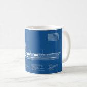 Mug USS Enterprise - Plan de plan d'expédition ABD (Devant droit)