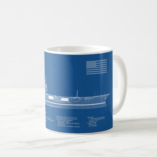 Mug USS Enterprise - Plan de plan d'expédition ABD (Devant droit)
