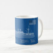 Mug USS Maine - Plan de plan des navires ABD (Devant droit)