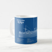 Mug USS Maine - Plan de plan des navires ABD (Devant gauche)