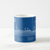 Mug USS Maine - Plan de plan des navires ABD (Centre)
