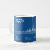 Mug USS Missouri - Plan de plan d'expédition ABD (Devant gauche)