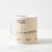 Mug USS Vesuvius - Plan directeur des navires SD (Devant gauche)