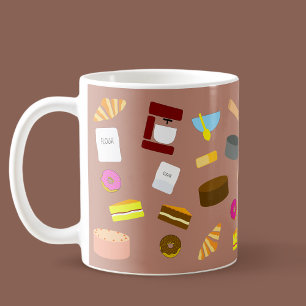 Mug Ustensiles de cuisine et gâteaux colorés mignons