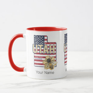 Mug Utah Bee États-Unis Carte Retro Vintage USA