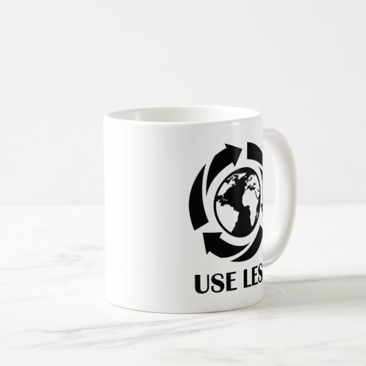 Mug Utiliser moins (Devant droit)