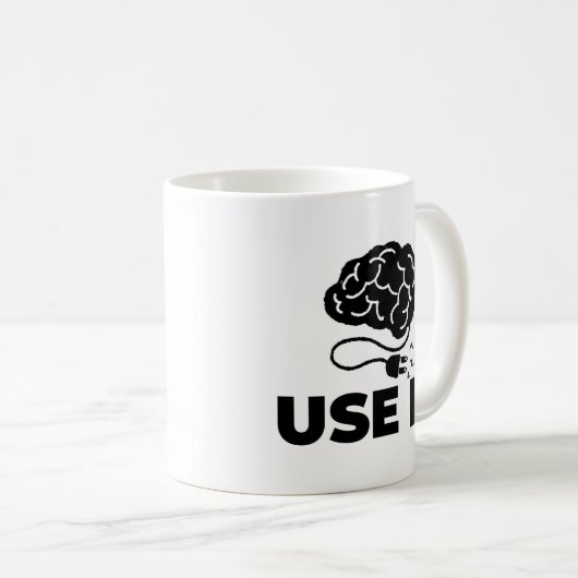 Mug Utilisez-le - Conception de cerveau (Devant droit)