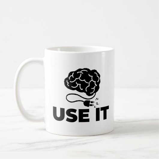 Mug Utilisez-le - Conception de cerveau (Gauche)