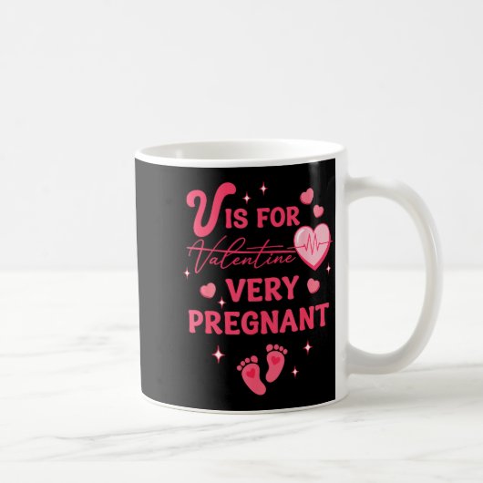 Mug V est pour la grossesse de la Saint-Valentin (Droite)