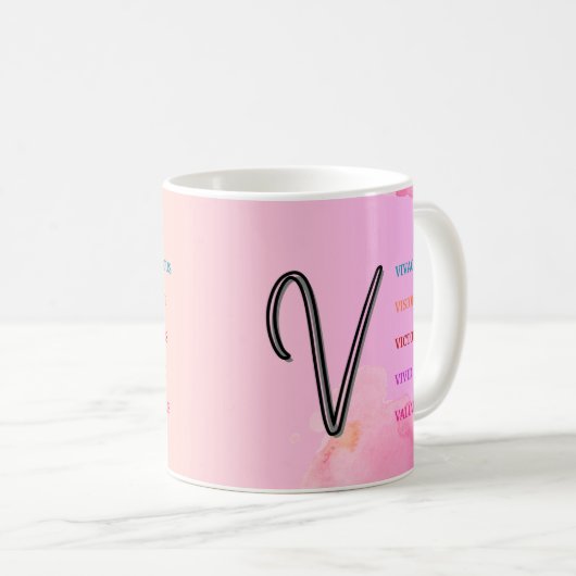 Mug "V" initial (11oz) (Devant droit)